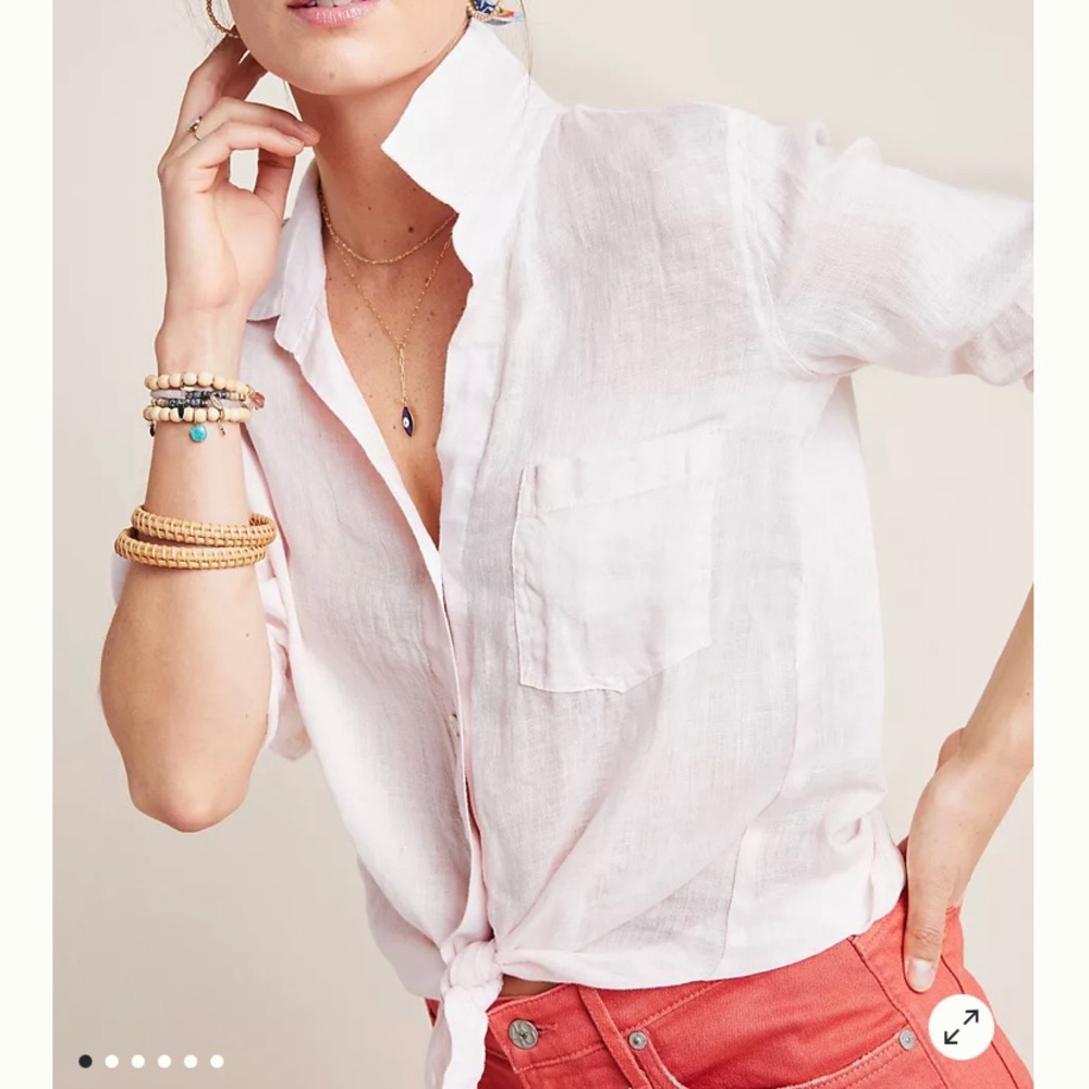Cloth & Stone Dora Light Pink Linen Buttondown Size XS
